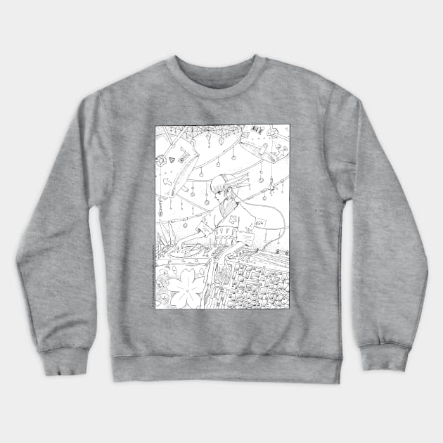 DJ Sakura Crewneck Sweatshirt by Aqutalion